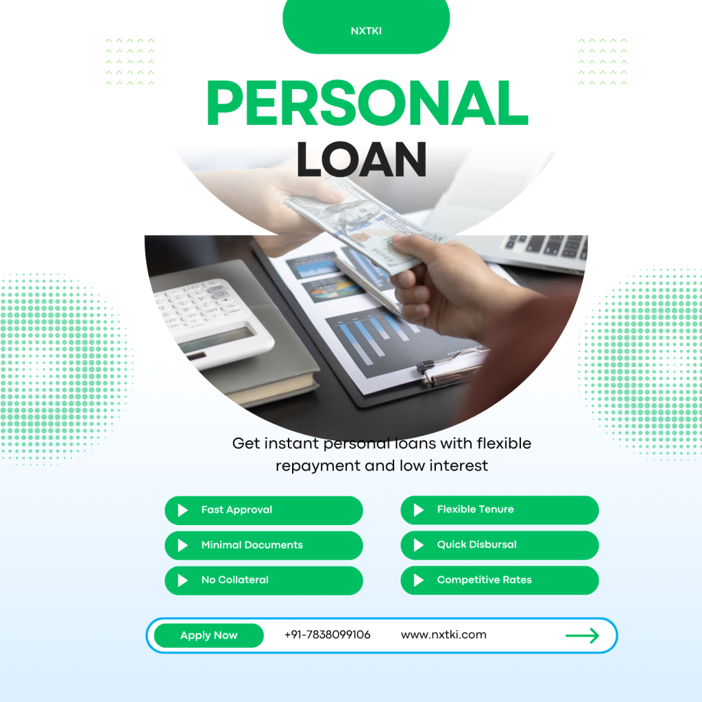Personal Loan blue and white modern personal loan services instagram post